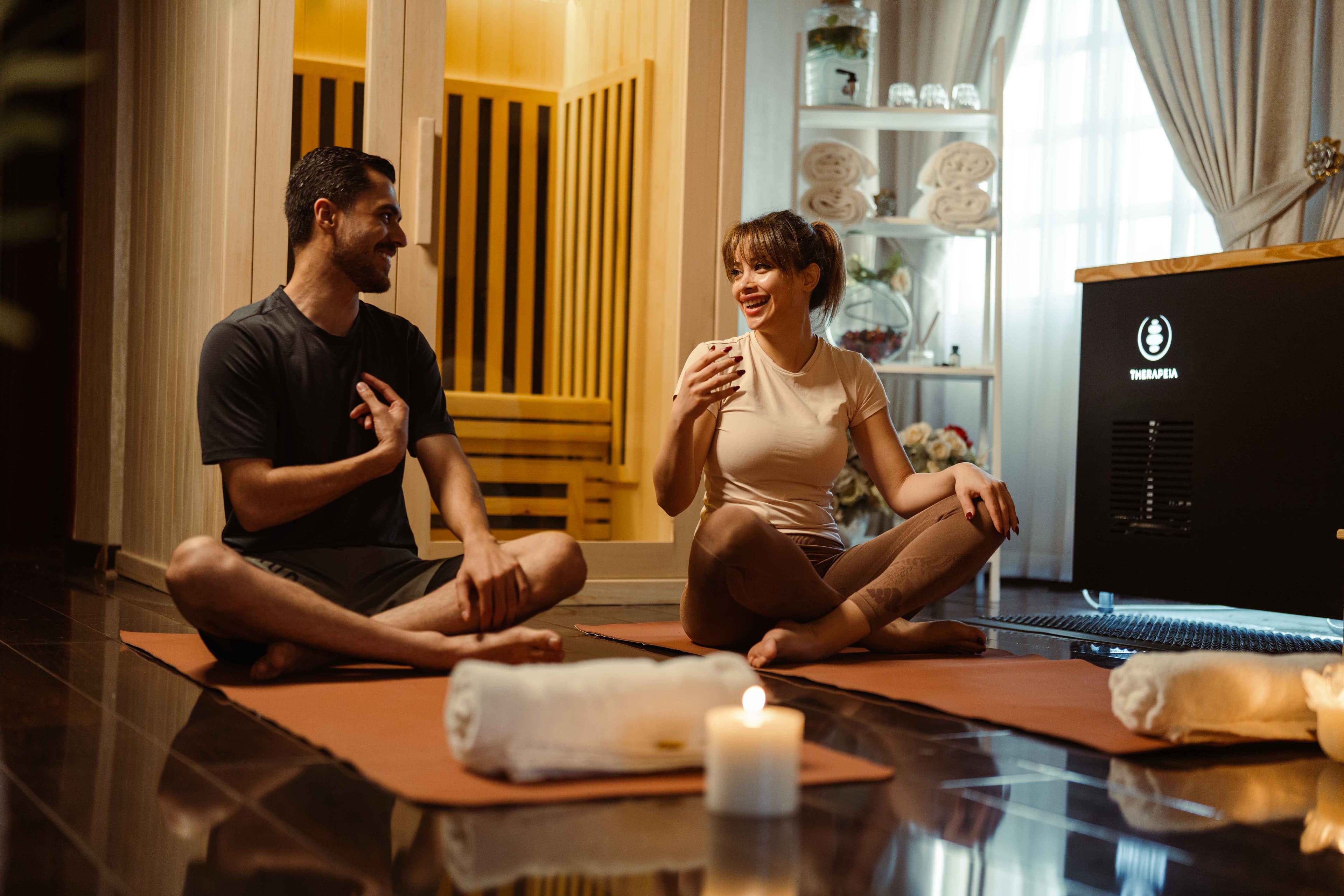 Woman relaxing in cold plunge therapy
